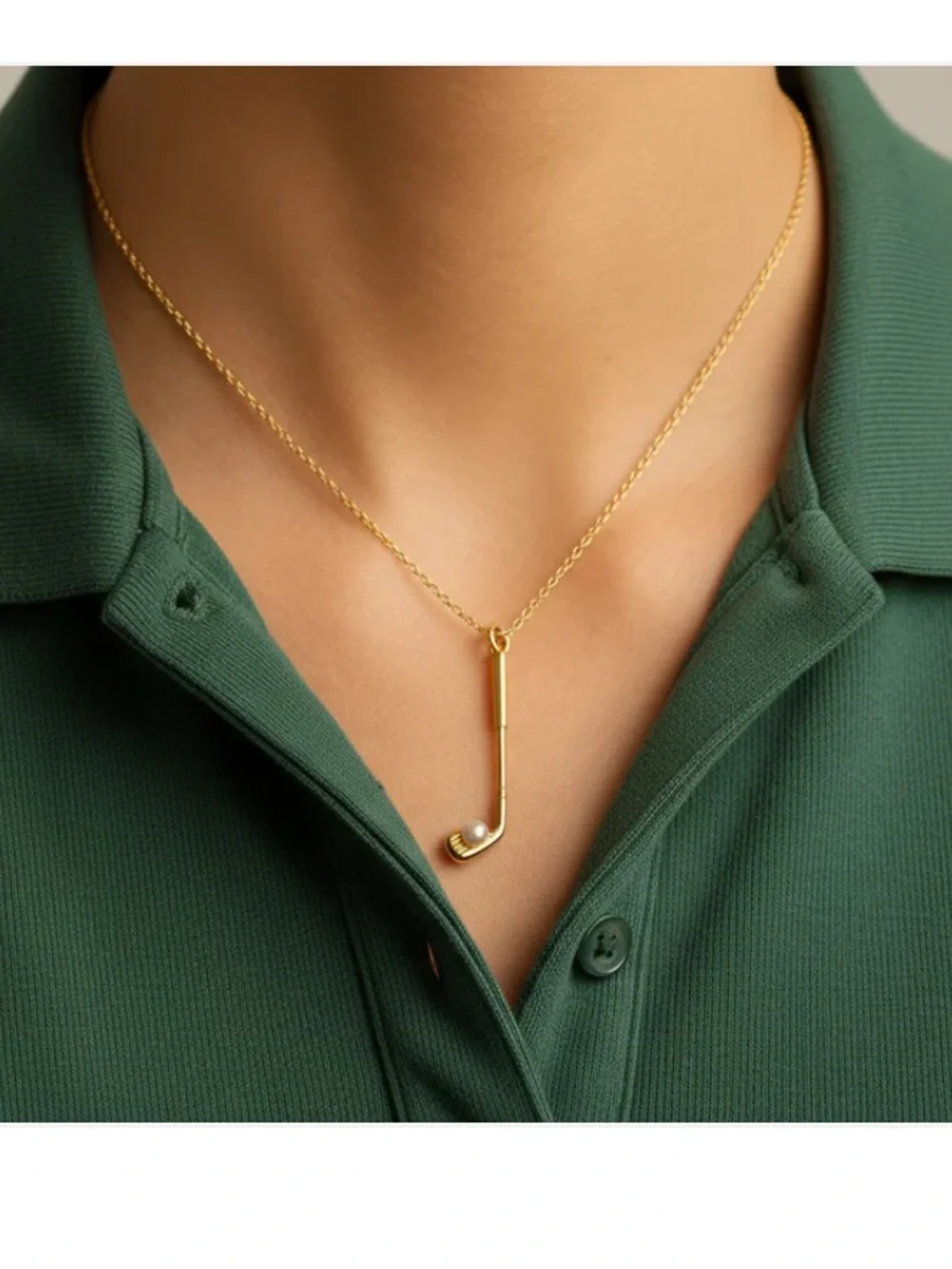 18K Gold Dipped Golf Club Pendant Necklace - “Follow Through”